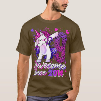 9 Jahre Altes Dabbing Einhorn Geschenke 9. Geburts T-Shirt