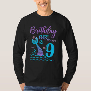 9 Jahre Altes Geschenk Meerjungfrau Schwanz 9. Geb T-Shirt
