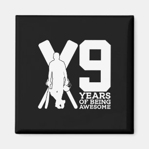 9 Jahre Awesome Cricket 9. Geburtstag  Magnet