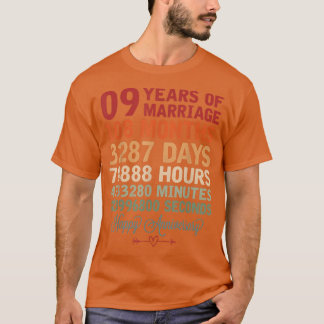 9 Jahre Ehepaar Countdown 9th Wedding Ann T-Shirt