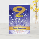 9 Jahre Erholung Jahrestag kühne Zahl Karte (Gelbe Blume)