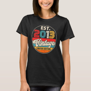 9 Jahre Geboren im Jahr 2013 Vintag 9. Geburtstag T-Shirt