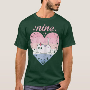 9 Jahre Niedliche Katze Caticorn Geburtstagskind 9 T-Shirt