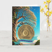 9 Jahre OM Jubiläum-Münzbaum Karte (Gelbe Blume)