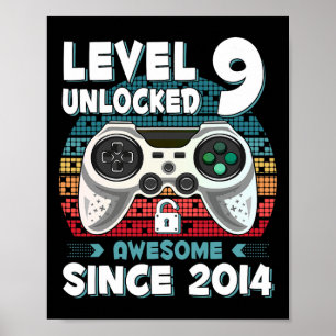 9 Jahre Sonntagsjunge Funny Gamer 9. 9. Jahr B Poster