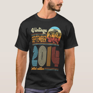 9 Jahre Vintager Geburtstag im September 2014 Mädc T-Shirt