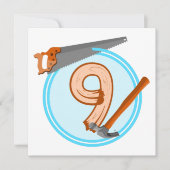 9-jährige Bastelwerkzeuge Geburtstagsdesign Einladung (Vorderseite)