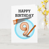 9-jährige Bubenbauwerkzeuge Karte (Gelbe Blume)