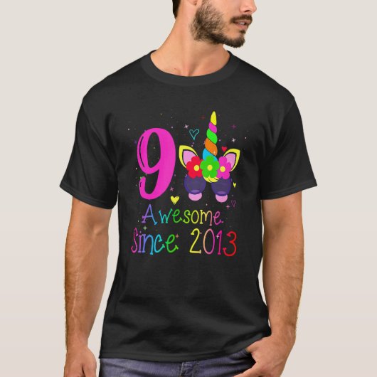 9-jährige Mädchen Phantastisch seit 2013 9. Geburt T-Shirt (Vorderseite)