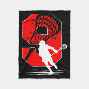 9-jähriger Junge Lacrosse Thema 9. Geburtstagsfeie Fleecedecke