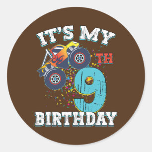 9-jähriger Junge Mädchen Es ist mein 9. Geburtstag Runder Aufkleber