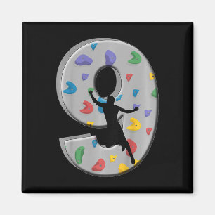 9-jähriger Kletterer Geburtstag Bouldern Kletter- Magnet