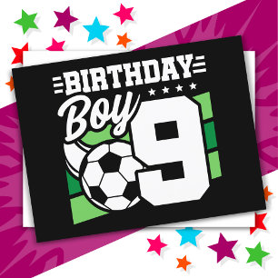 9-jähriges Fußball-Party 9. Geburtstag Junge Postkarte