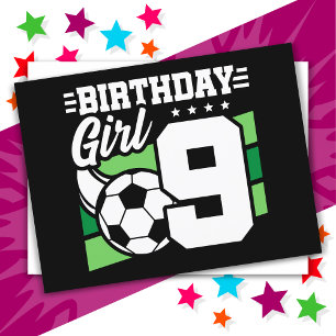 9-jähriges Fußball-Party 9. Geburtstagskind Postkarte
