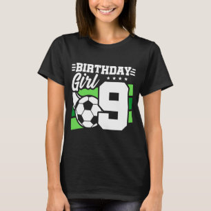 9-jähriges Fußballparty 9. Geburtstag Mädchen T-Shirt