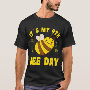 9-jähriges Glück 9. Geburtstag Bee Day Bee 9th Bir T-Shirt