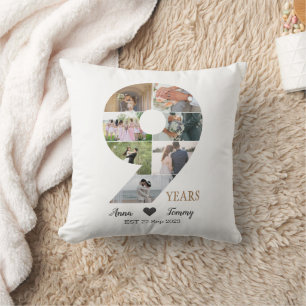 9-jähriges Hochzeitstag Kissen