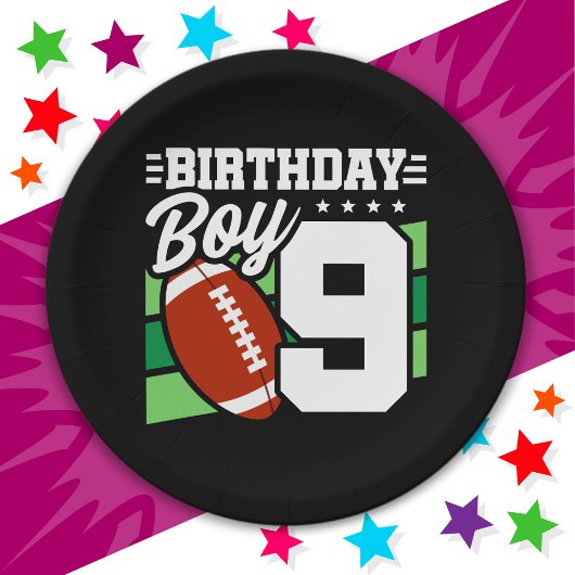 9-jähriges Party Thema 9. Geburtstag Junge Pappteller