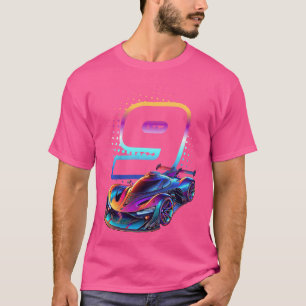 9-jähriges Rennen 9. Geburtstag Futuristische Raci T-Shirt
