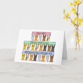 9. Januar Niedlicher Cartoon Katzen Karte (Gelbe Blume)