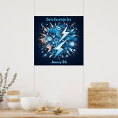 9. Januar - Tag der statischen Elektrizität Poster (Küche)