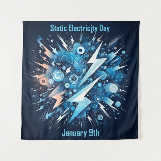 9. Januar - Tag der statischen Elektrizität Wandteppich (Vorderseite)
