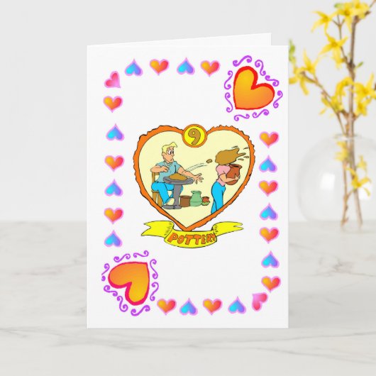 9. Jubiläum - Keramik Karte (Gelbe Blume)