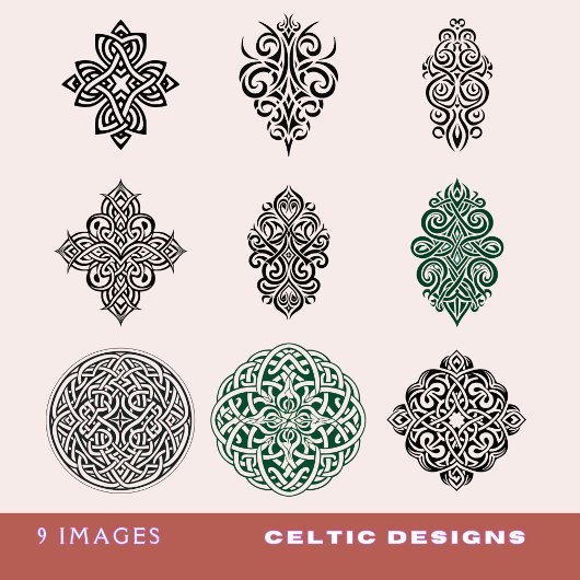 9 keltische Designs-Cut Vinyl Sticker