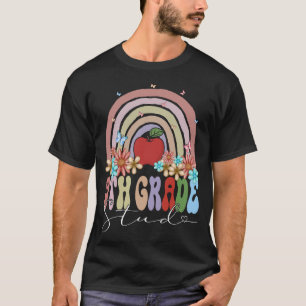 9. Klasse Stuck zurück zur Schule Regenbogen Retro T-Shirt