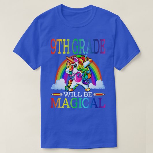 9. Klasse wird magische Einhorn wieder in die Schu T-Shirt (Design vorne)