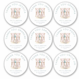 9 kleine Einzelnamen Vielen Dank für Ihre Hochzeit Aufkleber