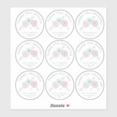 9 Kleiner Name dank Blume Hochzeit Aufkleber (Blatt)