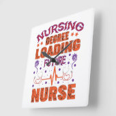 9 Krankenpflegerin für Krankenpflege mit Krankenpf Quadratische Wanduhr (Winkel)