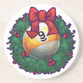 9 kugel Weihnachtsfest Sandstein Untersetzer (Vorne)