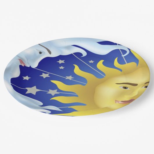 9" kundenspezifischer PapierTeller/Sun, Mond und Pappteller (Schrägansicht)