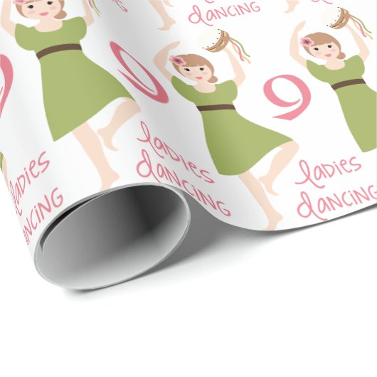 9 Ladys Dancing Geschenkpapier (Rolleneckpunkt)