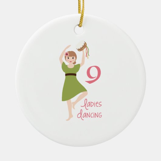 9 Ladys Dancing Keramik Ornament (Vorne)