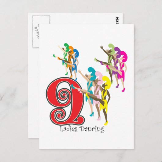 9 Ladys Dancing Postkarte (Vorne/Hinten)