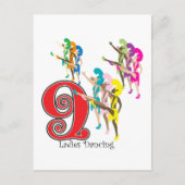 9 Ladys Dancing Postkarte (Vorderseite)