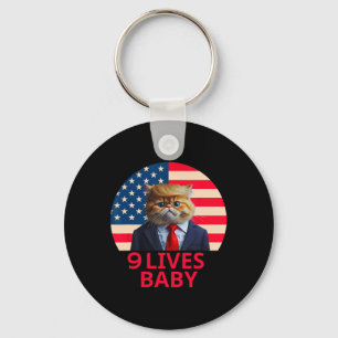 9 Leben Von Katze Trump 2024 Sieg Sieg Gewinner Tr Schlüsselanhänger