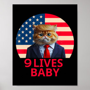 9 Leben Von Katze Trump 2024 Sieg Sieg Sieger Trum Poster