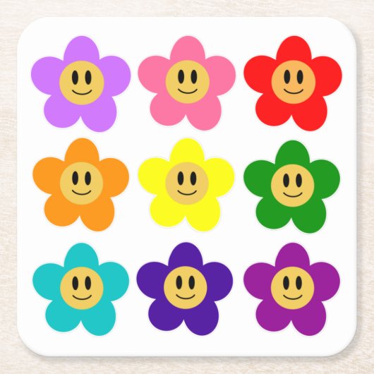 9 LGBT-Blume mit Rainbow Prix Rechteckiger Pappuntersetzer (Vorderseite)
