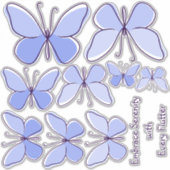 9 Lichtblaue Schmetterlinge zum Erstellen eines Fl Aufkleber (Vorderseite)