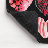9 Liebe-Herzen auf schwarzem Mousepad (Ecke)