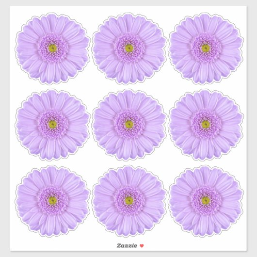 9 Lila Gerber Daisy Blume Kiss-Cut Stickers Aufkleber (Blatt)