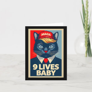 9 Lives Byby Niedlich Trump Cat Funny Trump 2024 P Karte