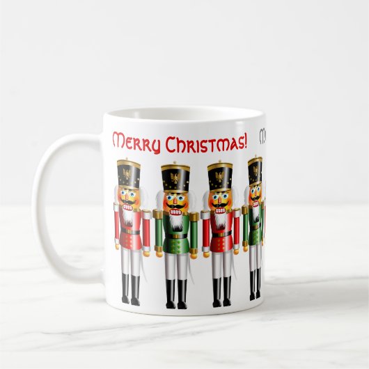 9 lustige rote und grüne Weihnachtsnussknacker Kaffeetasse (Links)