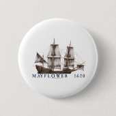 9 mayflower Schiff Button (Vorderseite)