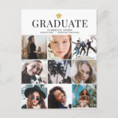 9 Minimalistischer weißer Abschluss für FotoCollag Ankündigungspostkarte (Vorderseite)