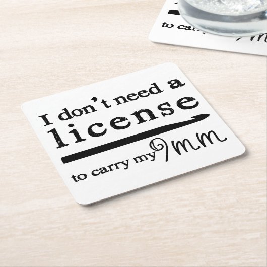 9 mm Crochet Hook License ・ Kunsthandwerk Unterset Rechteckiger Pappuntersetzer (angewinkelt)